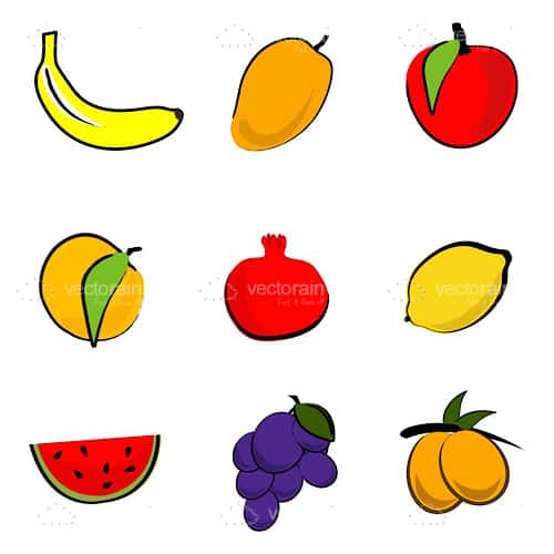 Cartoon Fruit Icons